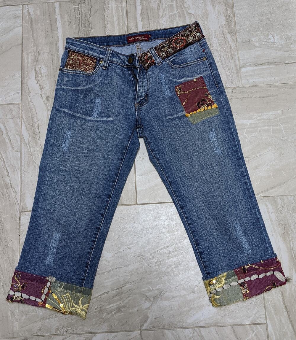 Atelier Denim Embroider Crop Jeans sz29